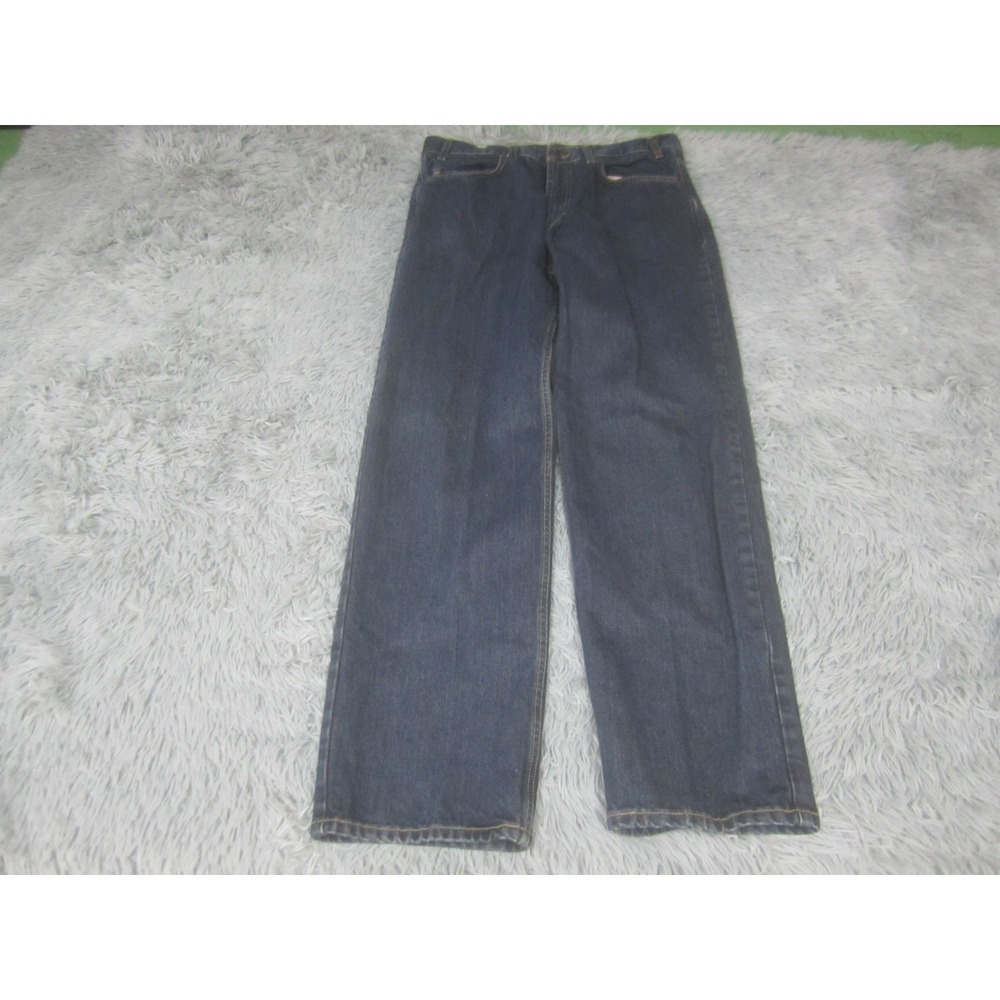 Kirkland Signature Jeans Mens 34 Blue Denim Dark Wash Straight Leg 34x32 Cotton